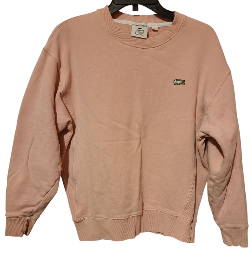 Lacoste Live Pink Crewneck Womens Size Small